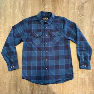 Dixxon Flannel Shirt Men’s Medium Limited Edition Snap On Blue Plaid Long Sleeve